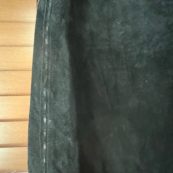 bebe Asymmetrical Black Leather Fringe Skirt - Picture 4 of 6